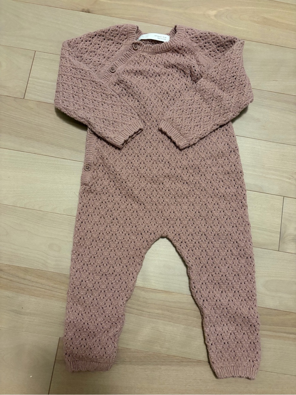 Zara Knit One-Piece Bodysuit in Dusty Rose